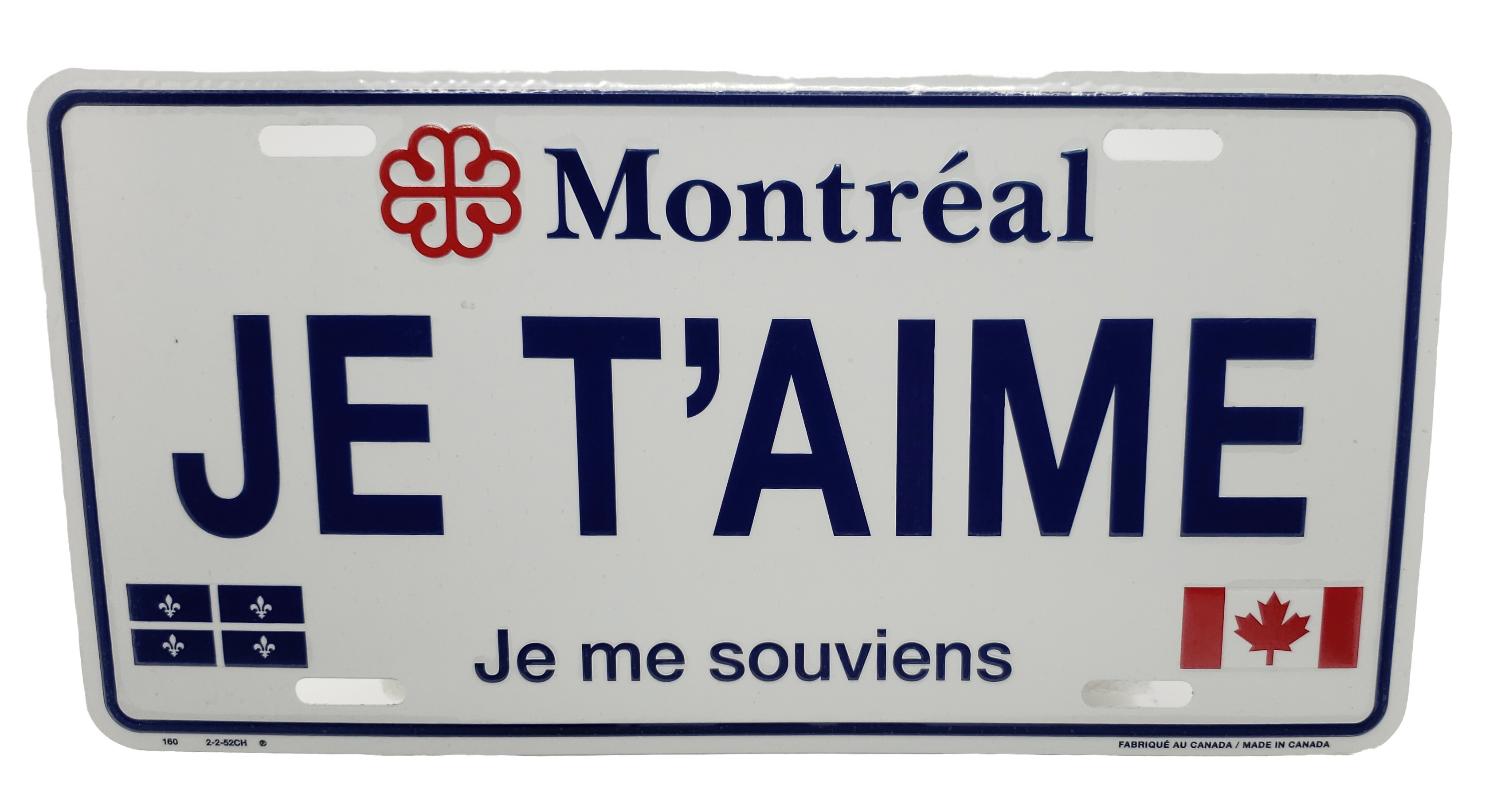 License PLATE JE T'AIME – montreal Souvenir voila