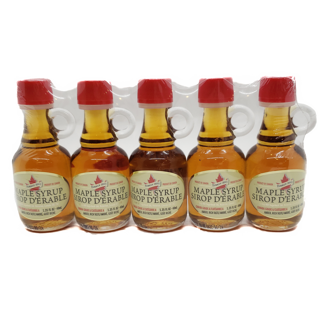 Turkey Hill Pure Maple syrup 40mlx5 Pk Mini JUG