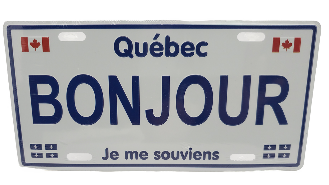 License Plate Quebec BONJOUR