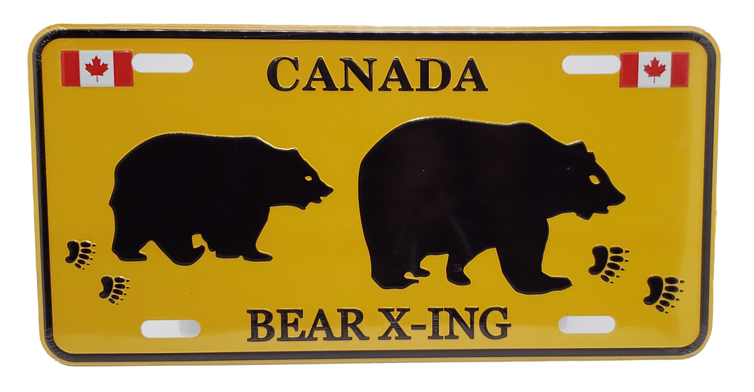 License Plate  CANADA BEAR  X-ING