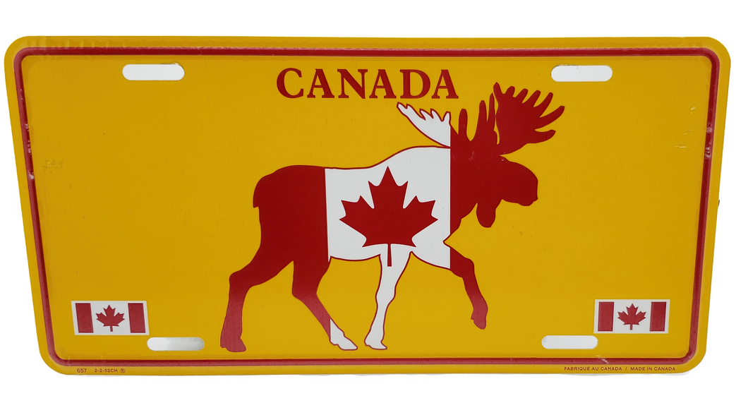 License Plate  CANADA MOOSE FLAG