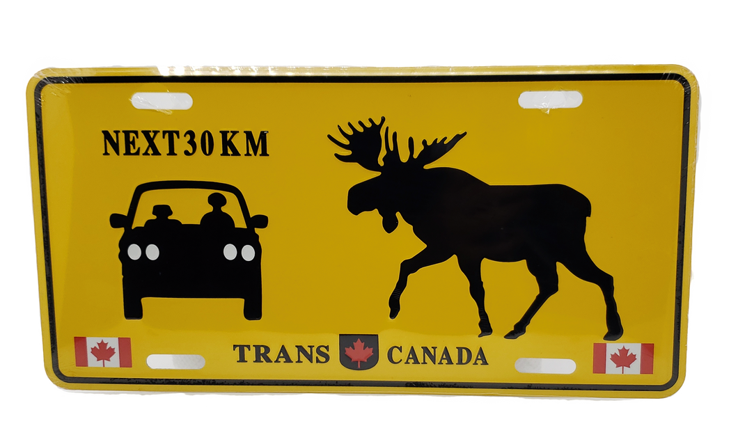 License Plate  TRANS CANADA NEXT 30KM MOOSE