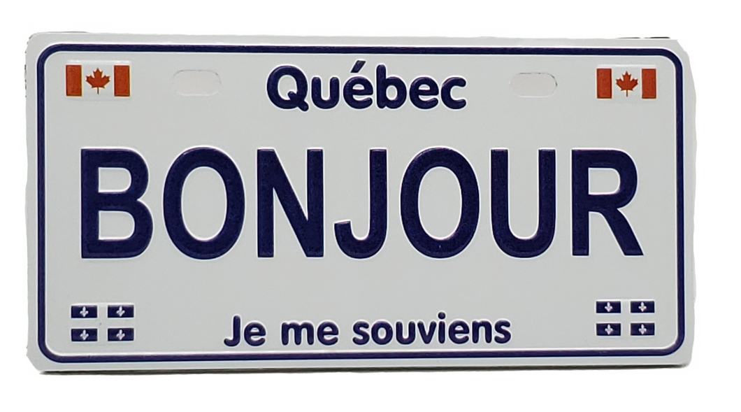 Magnet Quebec-bonjour  License Plate