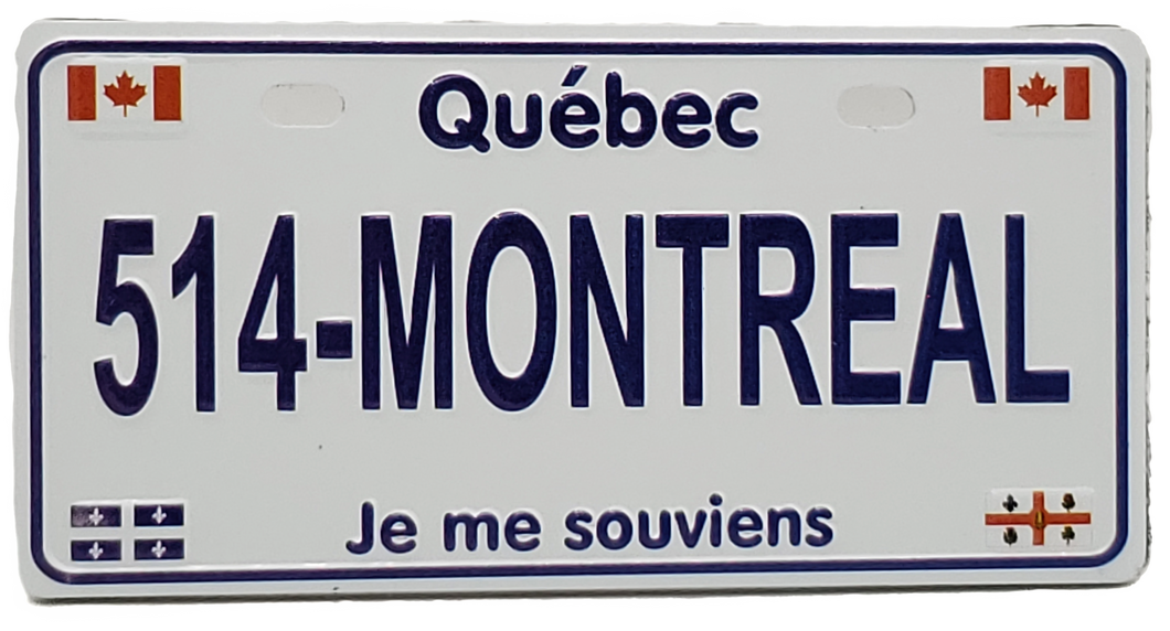 Magnet 514-Montreal  License Plate