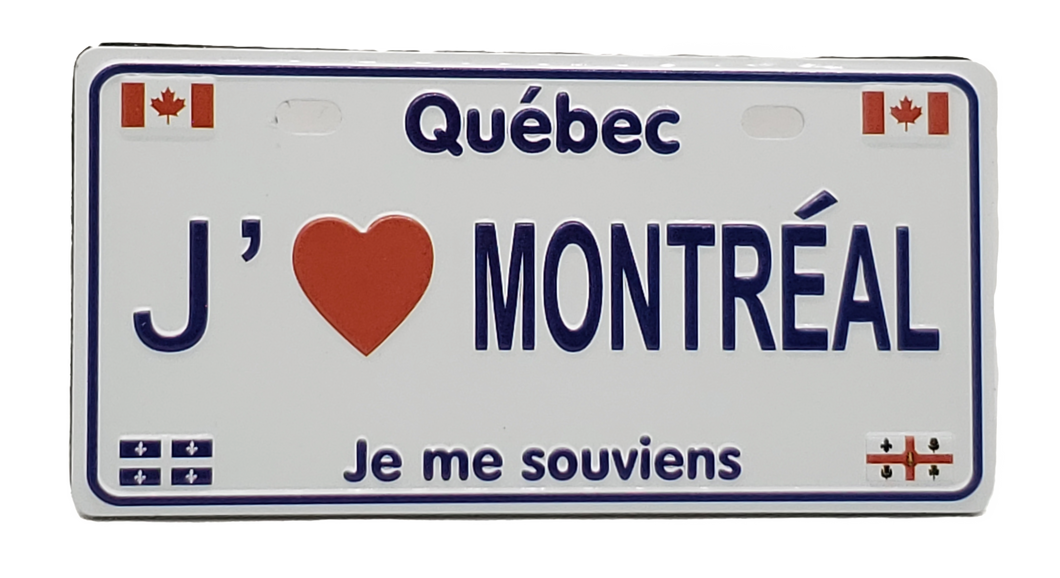 Magnet J'aim MONTREAL  License Plate