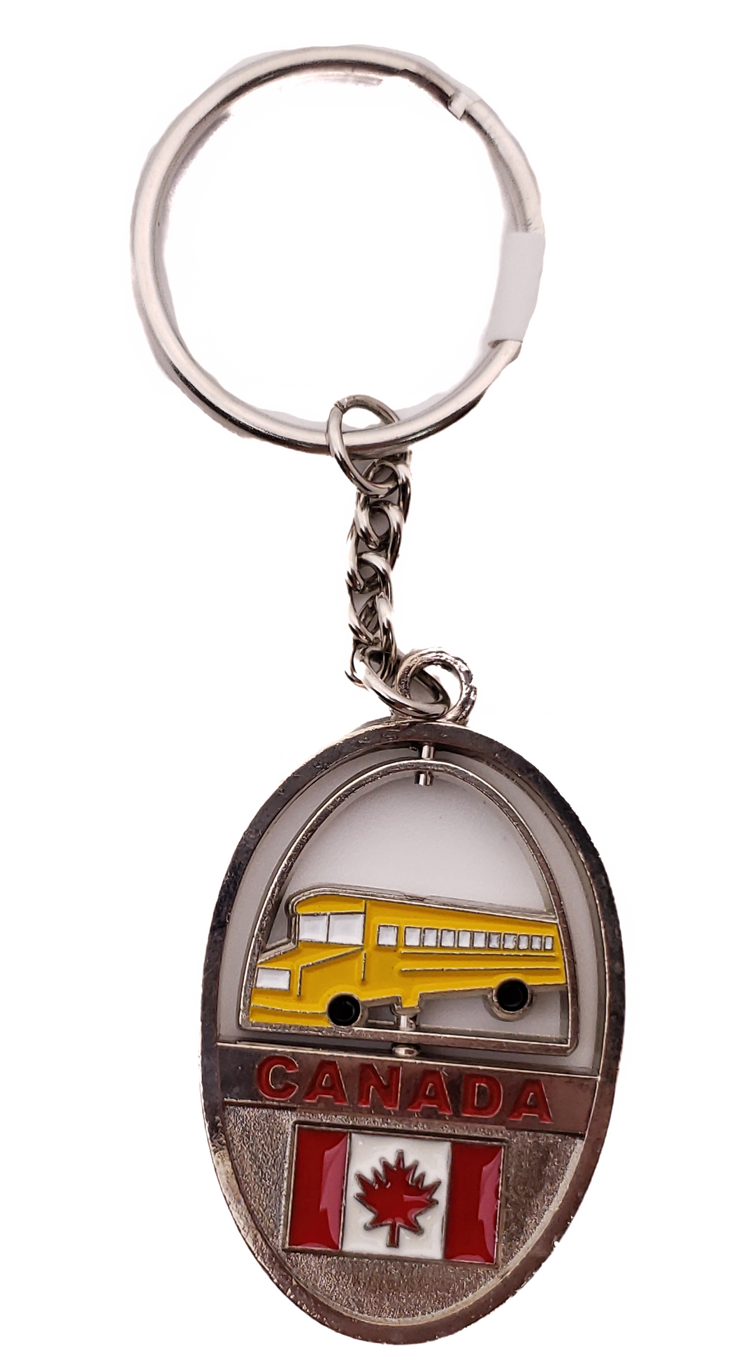 KEYCHAIN CANADA FLAG SCHOOL BUS