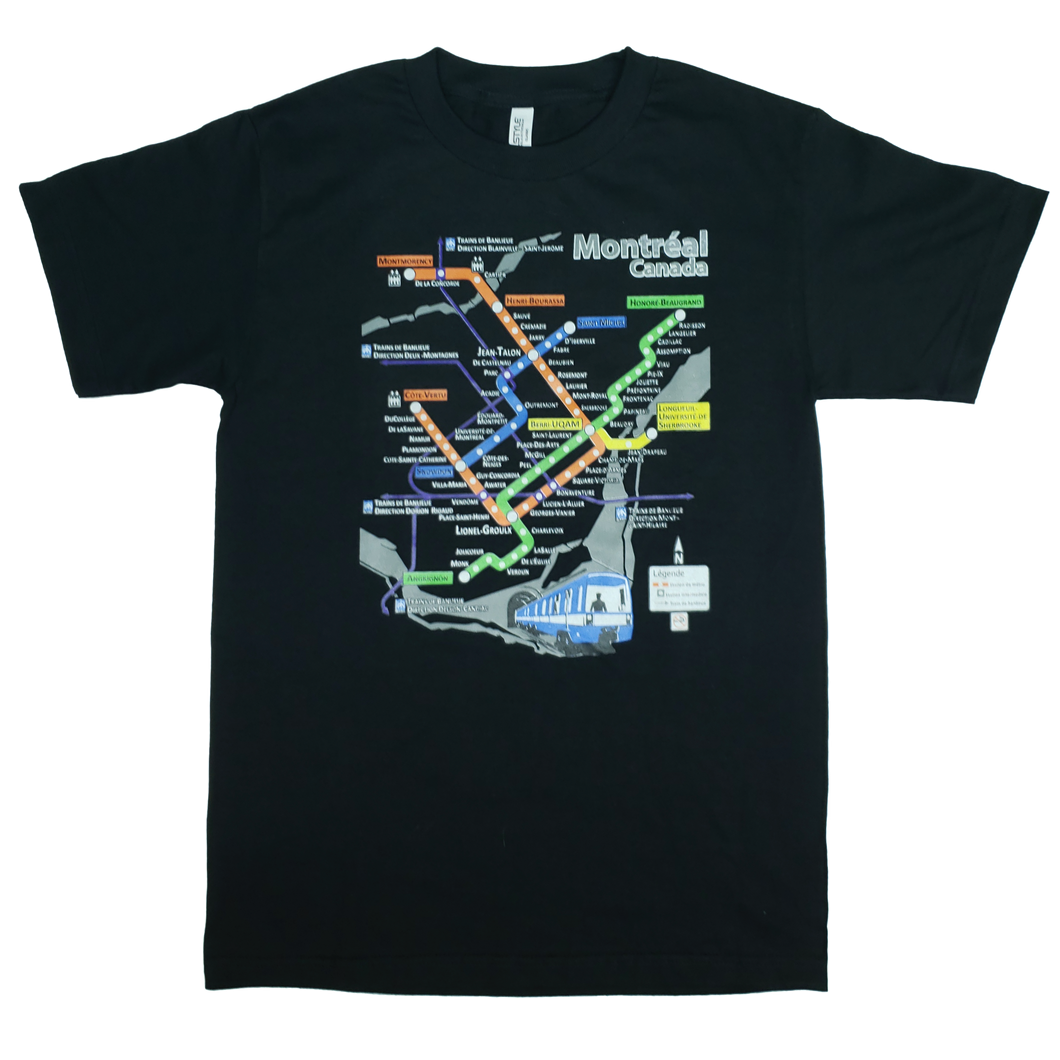 Montreal metro line T-Shirt black - Adult / Unisex